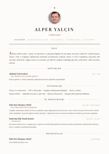 Cankurtaran CV Örnekleri cv indir